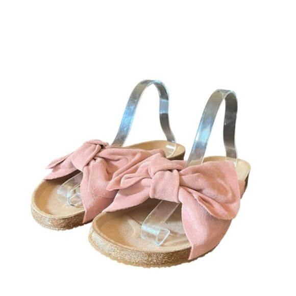 Jeffrey Campbell Do The Twist Slides Sunmist Rust Suede EU 40 Pink Bow - Picture 4 of 16